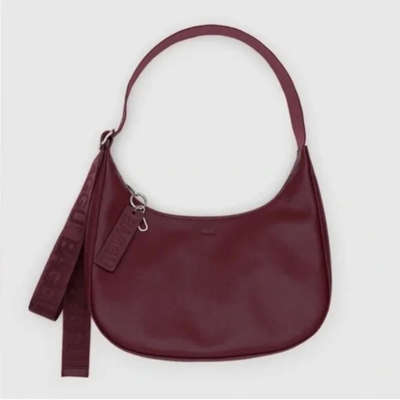 BAGGU Handbags - NEW BAGGU Leather Medium Crescent Bag Mahogany